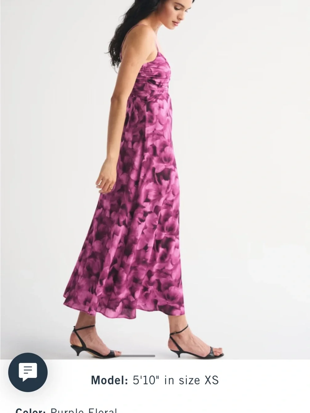 Abercrombie & Fitch Bra Free Hardware Maxi Dress Purple Floral